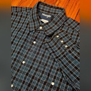Wrangler Mens XL Long Sleeve Western Pearl Snap Multicolor Long Sleeve Shirt C1